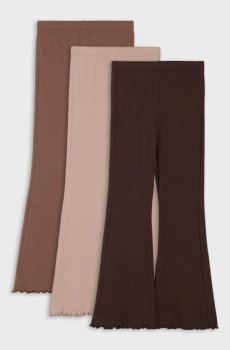 Бавовняні легінsy кльош 3 pack - різнобарвний