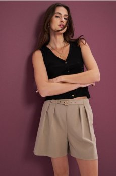 Прямі шорти - бежевий