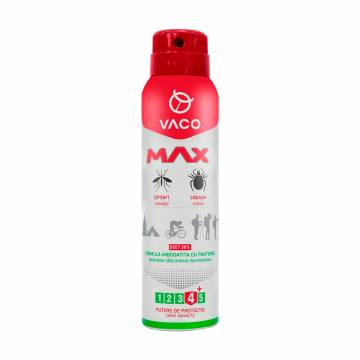 Аэрозоль Vaco Max от комаров, клещей и мошек Deet 30%, с пантенолом, 100 мл Аэрозоль Vaco Max от комаров, клещей и мошек Deet 30%, с пантенолом, 100 мл