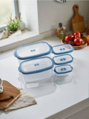 Контейнери для їжі з кришкою 5 pack - синій Контейнери для їжі з кришкою 5 pack - синій