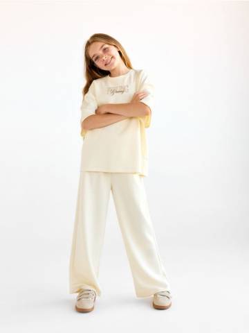 Reserved - Штани wide leg - нюдовий - 259GX-02X