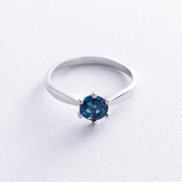 Серебряное кольцо с топазом "Лондон Голубой" GS-01-017-33 Серебряное кольцо с топазом "Лондон Голубой" GS-01-017-33