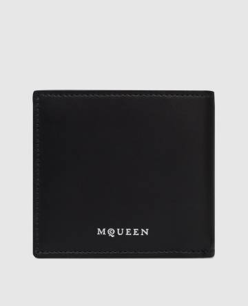 Черный кожаный портмоне с логотипом