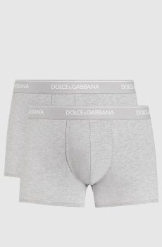 Набор серых меланжевых трусов-боксеров с узором логотипа