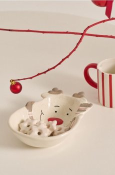 Миска з різдвяним мотивом у формі оленя - різнобарвний