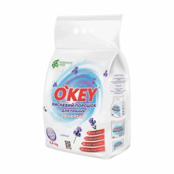 Универсальный кислородный порошок для стирки Okey Лаванда, 2.8 кг Универсальный кислородный порошок для стирки Okey Лаванда, 2.8 кг