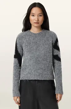 Женский серый шерстяной джемпер SYLVIE Серый S AllSaints W088KD