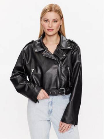 Gina Tricot Куртка зі штучної шкіри Amalia 19206 Чорний Regular Fit Gina Tricot Куртка зі штучної шкіри Amalia 19206 Чорний Regular Fit