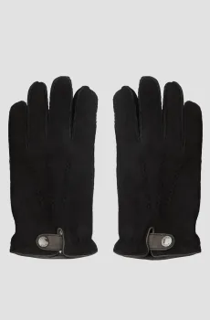 Мужские черные замшевые перчатки Черный 8 BOSS 50526829;001