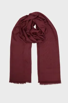 Женский бордовый шарф с узором MONOGRAM Бордовый ONESIZE Tommy Hilfiger AW0AW17789
