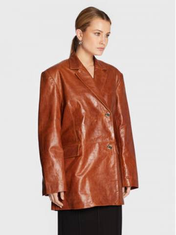 Remain Піджак Bolette Blazer Leather RM1662 Коричневий Relaxed Fit Remain Піджак Bolette Blazer Leather RM1662 Коричневий Relaxed Fit
