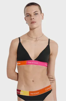 Женский черный бюстгальтер LGHT LINED TRIANGLE Черный XS Calvin Klein 000QF7254E