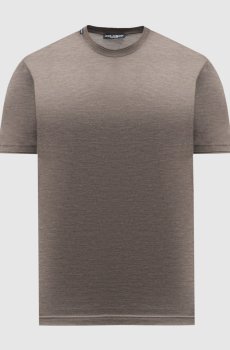 Коричневая футболка из шелка