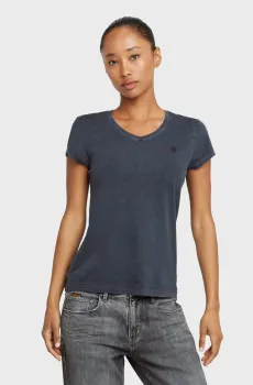 Женская темно-синяя футболка Overdyed eyben slim Синий S G-Star RAW D24533,B059
