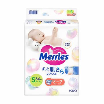 Подгузники Merries размер S (4-8 кг), 66 шт Подгузники Merries размер S (4-8 кг), 66 шт