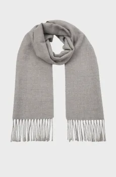 Женский серый шерстяной шарф Серый ONESIZE BOSS 50517216;058