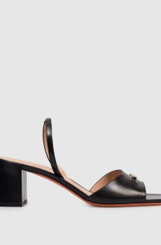 Черные кожаные мюли