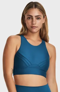 Женский синий топ UA Infinity Pintuck Mid Синий M Under Armour 1376883-426