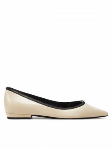 Tory Burch Балетки Double T Buckle Pointed 155739 Бежевий Tory Burch Балетки Double T Buckle Pointed 155739 Бежевий