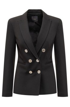 Black Solid Shawl Lapel Blazer