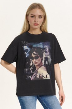 Cropp - Чорна футболка з принтом Matrix - чорний