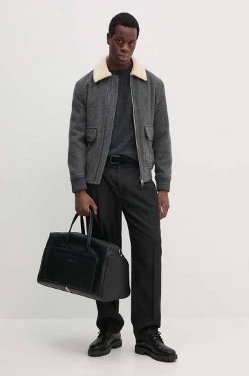 Шерстяная куртка-бомбер Tommy Hilfiger цвет серый переходная MW0MW36610 Шерстяная куртка-бомбер Tommy Hilfiger цвет серый переходная MW0MW36610