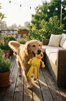 Плюшева іграшка для собаки зі свистком - жовтий