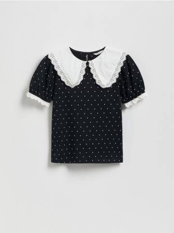 Reserved - Блузка з ефектним коміром - різнобарвний - 539FT-MLC