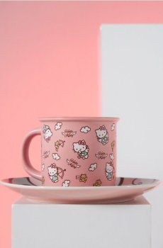 Керамічне горня з ручкою Hello Kitty - різнобарвний
