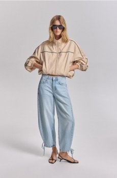 Reserved - Джинси barrel із завязками - синій - 054LS-05J