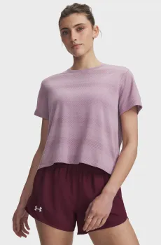 Женская розовая футболка в полоску UA Velociti Shortsleeve-PNK Розовый XS Under Armour 6009540-698