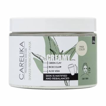 Кремовая маска-шейкер для лица Carelika Creamy Shaker Prebiotic Mask Green Clay на основе пребиотиков с зеленой глиной, 200 г Кремовая маска-шейкер для лица Carelika Creamy Shaker Prebiotic Mask Green Clay на основе пребиотиков с зеленой глиной, 200 г