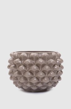 Бежевое керамическое кашпо в форме шишки