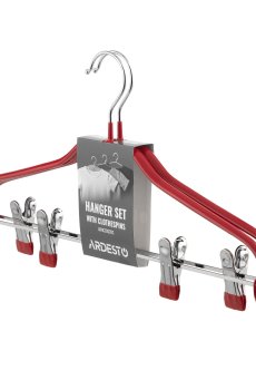 Набор вешалок с прищепками Ardesto металлические, красные, 42 см, 2 шт (ARHC2802RC)