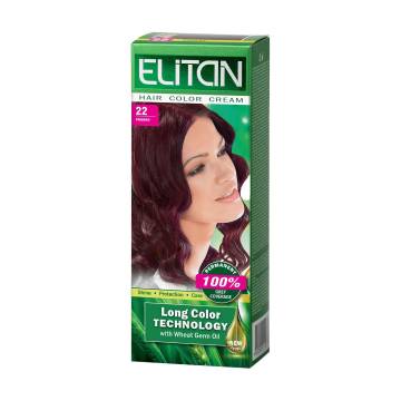 Стойкая крем-краска для волос Elitan Hair Color Cream 22 Вишневый, 115 мл Стойкая крем-краска для волос Elitan Hair Color Cream 22 Вишневый, 115 мл