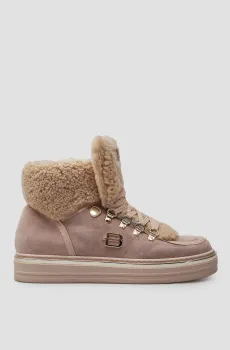 Женские бежевые замшевые хайкеры Бежевый 37 Baldinini D5B813A1CAMN;TDNA