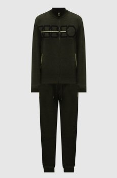 Зеленый спортивный костюм с шерстью и шелком