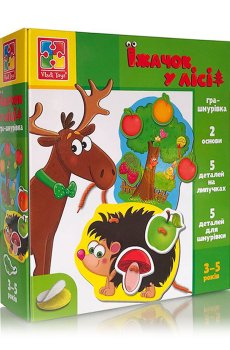 Игра-шнуровка Vladi Toys Ёжик в лесу, на украинском языке, от 3 лет, 12 предметов (VT1804-45)