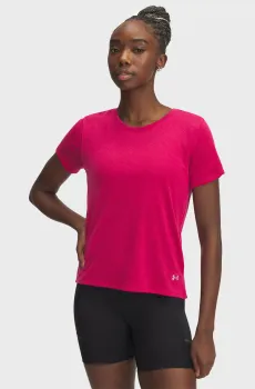 Женская малиновая футболка UA Launch Camo Shortsleeve Малиновый XS Under Armour 1386337-681