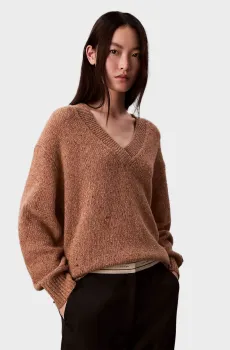 Женский коричневый шерстяной пуловер Коричневый M Calvin Klein Jeans LV044D328G