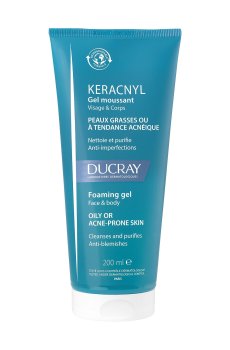 Очищающий гель Ducray Keracnyl Foaming Gel для жирной кожи со склонностью к акне, 200 мл