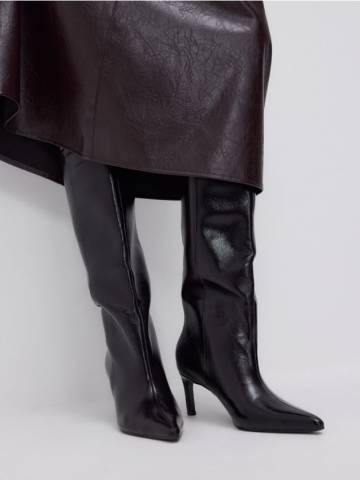 Reserved - Високі чоботи на підборах - темно-фіолетовий - 300FF-49X