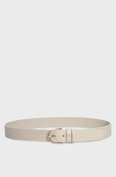 Женский бежевый кожаный ремень ESSENTIAL EFFORTLESS 3.5 GOLD Бежевый 85 Tommy Hilfiger AW0AW16799