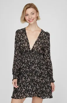 Женское черное платье с узором Черный 36 NA-KD 1014-000783