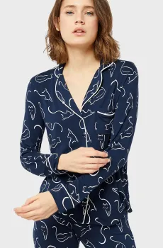 Женская темно-синяя рубашка SALLY Синий M Etam 6514589