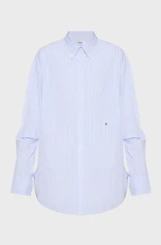 Женская голубая рубашка в полоску Голубой M Replay W2148 .000.M52704