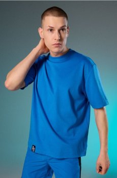 Футболка з коротким рукавом із трикотажу interlock - синій