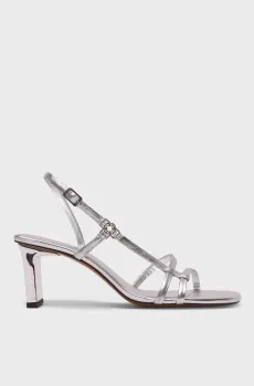Женские серебристые кожаные босоножки Серебряный 37 MAJE MFACH00789_Silver