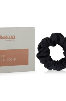 Резинка для волос EVA.UA шелковая, черная, 1 шт