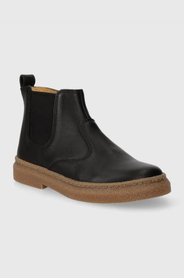 Детские кожаные ботинки Pom Dapi TRIX JOD ZIP цвет чёрный